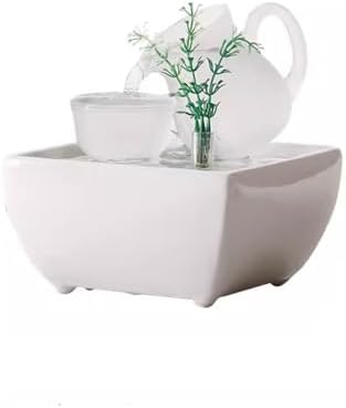 QETGISLL Indoor Tabletop Water Fountain with Calla Lily Design