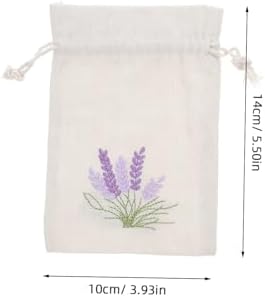 Cabilock Lavender Cotton Drawstring Sachet Bags 10 Pack