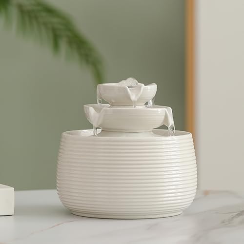 Ceramic Tabletop Fountain Indoor Outdoor Water Feature