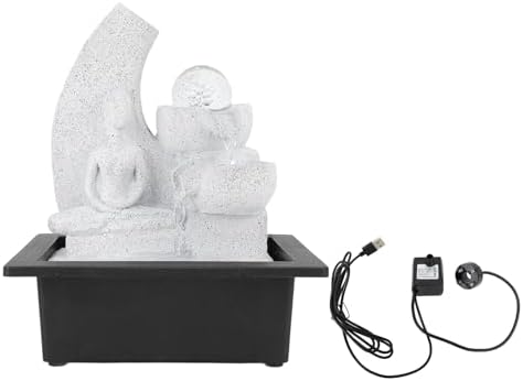 Tabletop Fountain with Multicolor LED Lights USB Powered