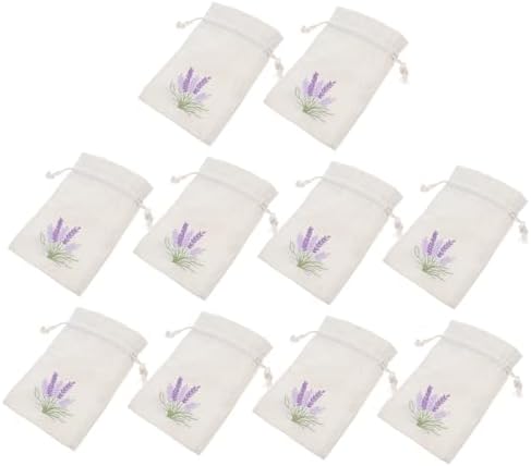 Cabilock Lavender Cotton Drawstring Sachet Bags 10 Pack