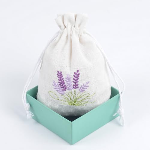 Pack of 10 Cotton Linen Drawstring Bags for Jewelry Wedding Spices