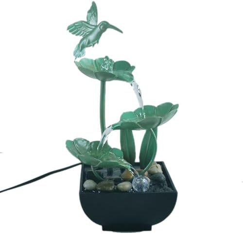 Tabletop Water Fountain with 3 Tiers and River Rocks