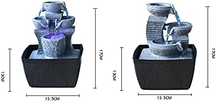 GLigeT Tabletop Fountain Resin Rock Three Layers Flowing Water Decor