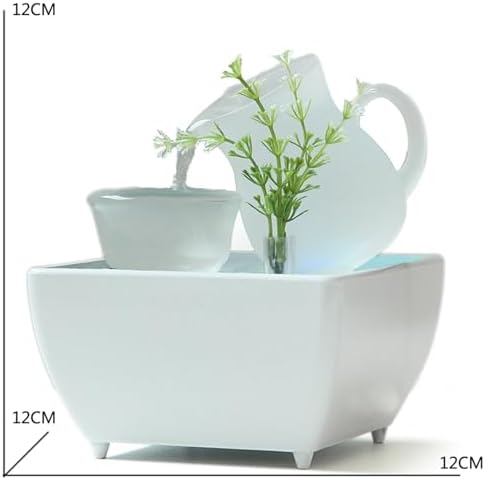 Circular Tabletop Fountain with Ceramic Base