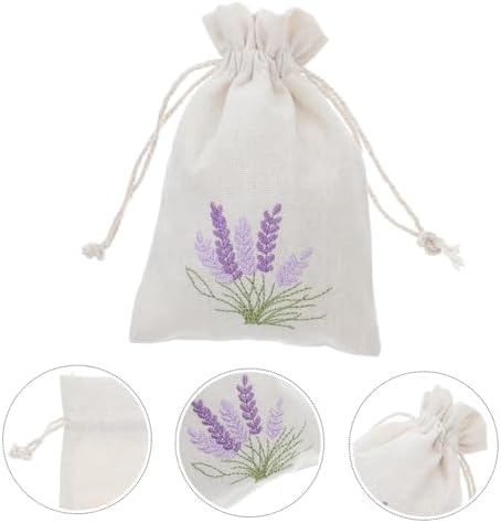 Cabilock Lavender Cotton Drawstring Sachet Bags 10 Pack