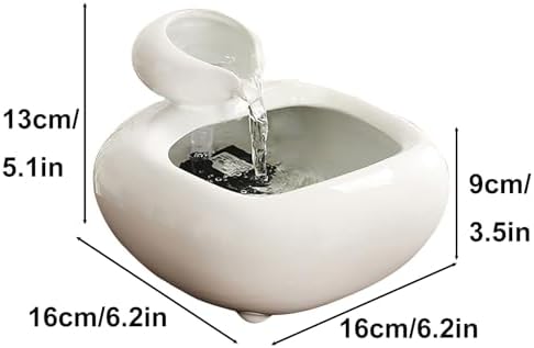 Ceramic Indoor Fountain with Anti-Dry Burn Pump