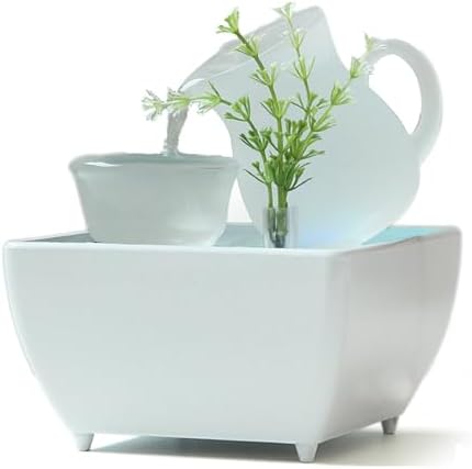 Circular Tabletop Fountain with Ceramic Base