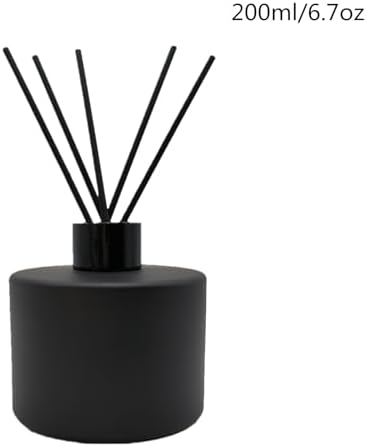 2PCS Matte Black Glass Diffuser Bottles with Essential Oil Sticks