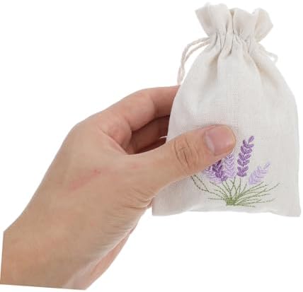 Cabilock Lavender Cotton Drawstring Sachet Bags 10 Pack