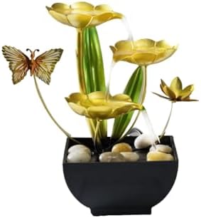 NatureMan Metal Lotus Leaf Indoor Water Fountain with 3-Tier Design
