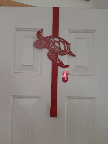 Sea Turtle Wreath Door Hook Orange 13 Inches Long
