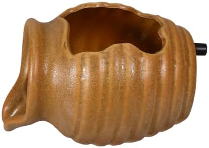 Classic Yellow Tabletop Fountain Ceramic Water Jar Indoor Zen Decor