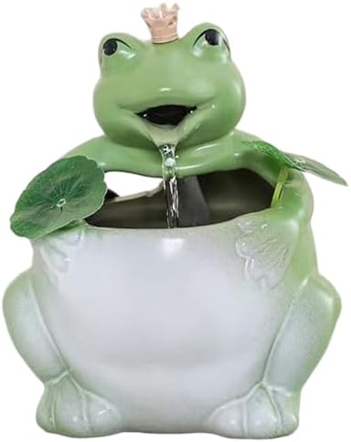 Cute Frog Tabletop Waterfall Fountain with USB Pump