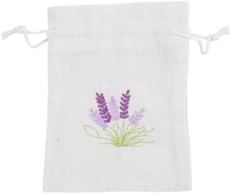 Set of 10 Cotton Linen Lavender Scented Bags for Jewelry Storage
