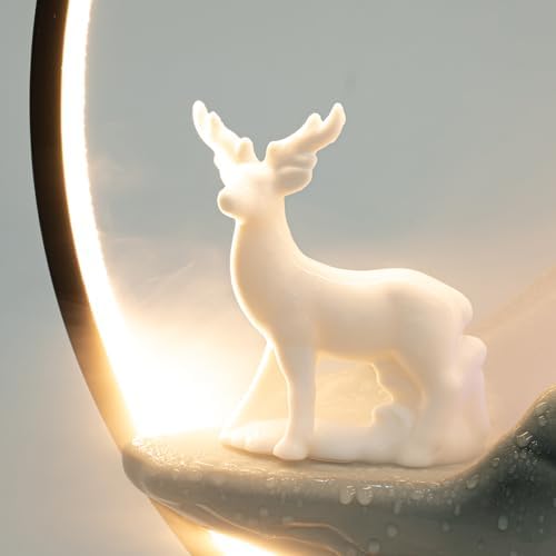 MOQNISE Tabletop Fountain with LED Light and Atomizer