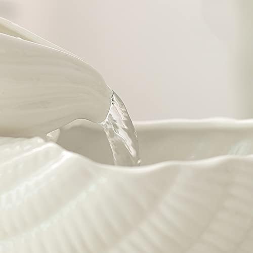 Ceramic Tabletop Fountain with Conch Design Green