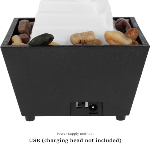 USB Tabletop Fountain with Light and Pebbles