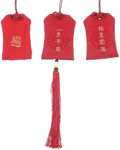 LOGOFUN 3pcs Red Chinese Style Scent Sachet with Tassel