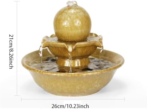 Modern Ceramic Tabletop Fountain for Home Office and Living Room