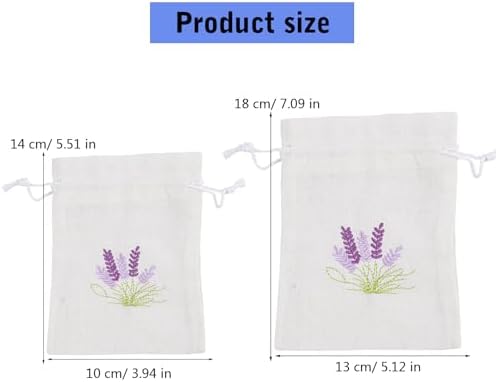 Set of 10 Cotton Linen Scented Drawstring Bags for Jewelry Storage
