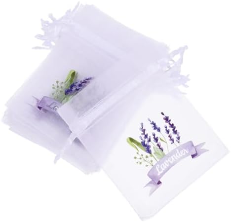 LOGOFUN 20pcs Lavender Sachet Bags - White