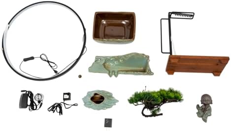 Yiyibyus Tabletop Buddha Water Fountain with LED Light and Zen Decor