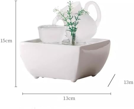 QETGISLL Indoor Tabletop Water Fountain with Calla Lily Design