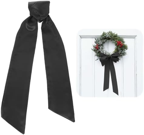 Uxcell 2 Pcs Black Wreath Sash for Front Door