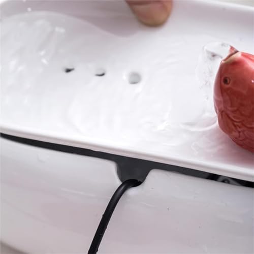 Cute Little Red Fish Spout Ceramic Tabletop Fountain for Home Office Bedroom Decor