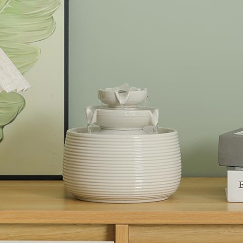 Ceramic Tabletop Fountain Indoor Outdoor Water Feature