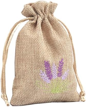 Set of 10 Cotton Linen Scented Lavender Bags for Jewelry Storage