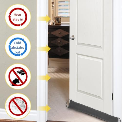 FALESOUL Door Draft Stopper 36 x 4 Heavy Duty Noise Blocker