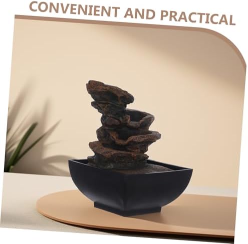 110v Indoor Desktop Water Fountain with LED Light and Natural Waterfall Sounds