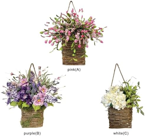 Wildflower Door Wreath Spring Summer Decor Farmhouse Welcome Sign for Home Wedding Mothers Day and Seasonal Celebrations