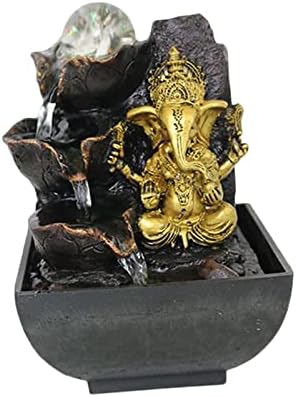Buddha Ganesha Statue Water Fountain Decor 13x13x18cm