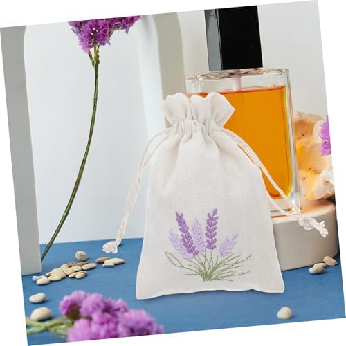 Cabilock Lavender Cotton Drawstring Sachet Bags 10 Pack