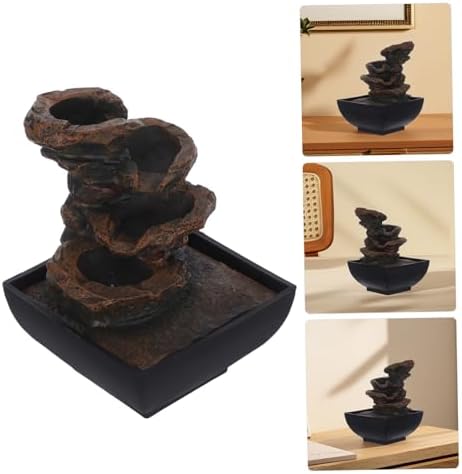 110v Indoor Desktop Water Fountain with LED Light and Natural Waterfall Sounds