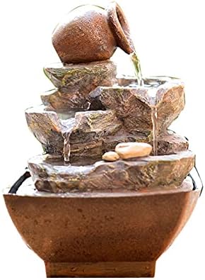 YEAHSOO Tabletop Fountain Rockery Waterfall Decor