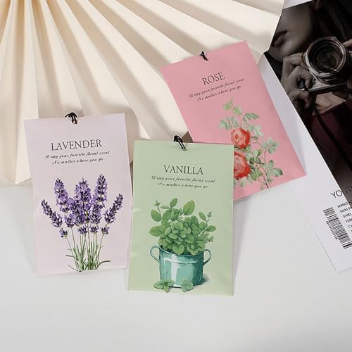12 Pcs Flower Scented Sachets for Drawers Closets Air Freshener