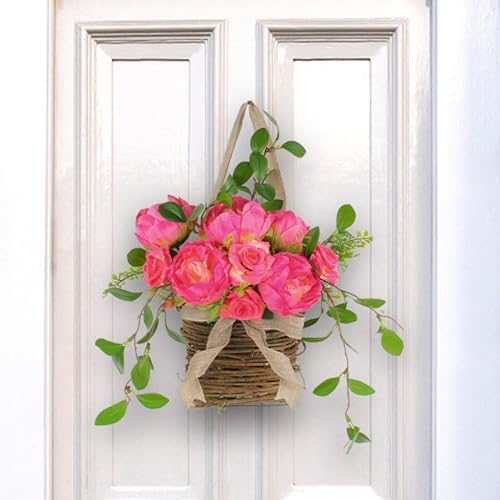 Realistic Rose Flower Door Wreath Spring Decor