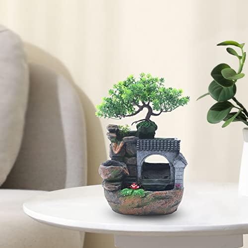 LED Desktop Waterfall Fountain with Mist for Home Office Bedroom Hotel Decoration