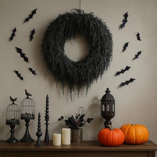 Yunlly Halloween Wreath for Front Door Decor