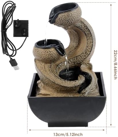 Modern Resin Tabletop Water Fountain for Indoor Relaxation