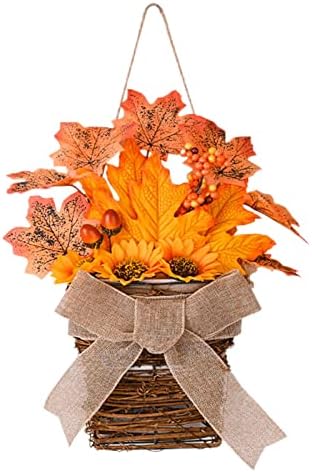 Faux Floral Wreath Basket for Front Door