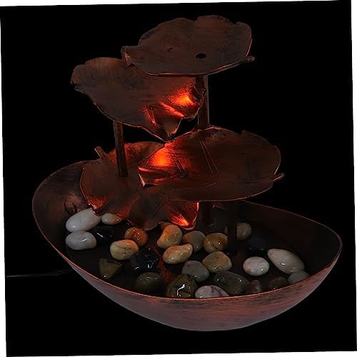 Running Water Ornament Lotus Leaf Tabletop Fountain for Home