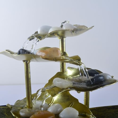 YOUUGIOR Tabletop Water Fountain with LED Light and USB Pump