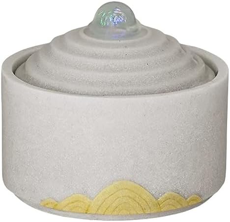 White Sandstone Tabletop Fountain for Home Office Decor
