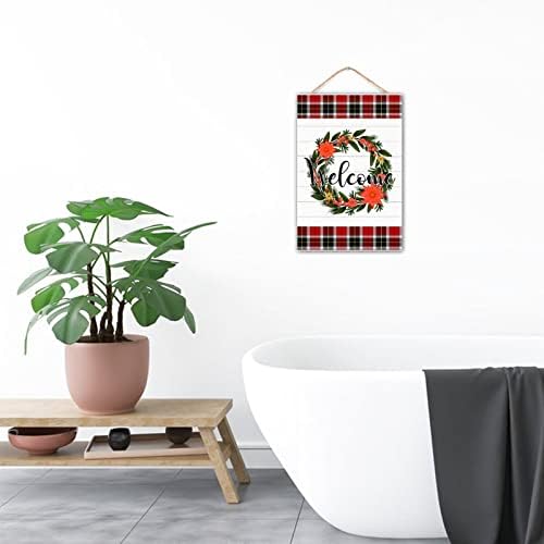 Welcome Winter Door Hanger Wreath Porch Sign