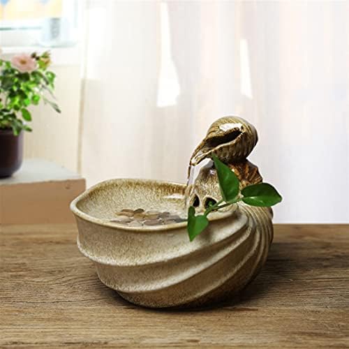 Tabletop Fountain with Conch Design for Home Office Decor